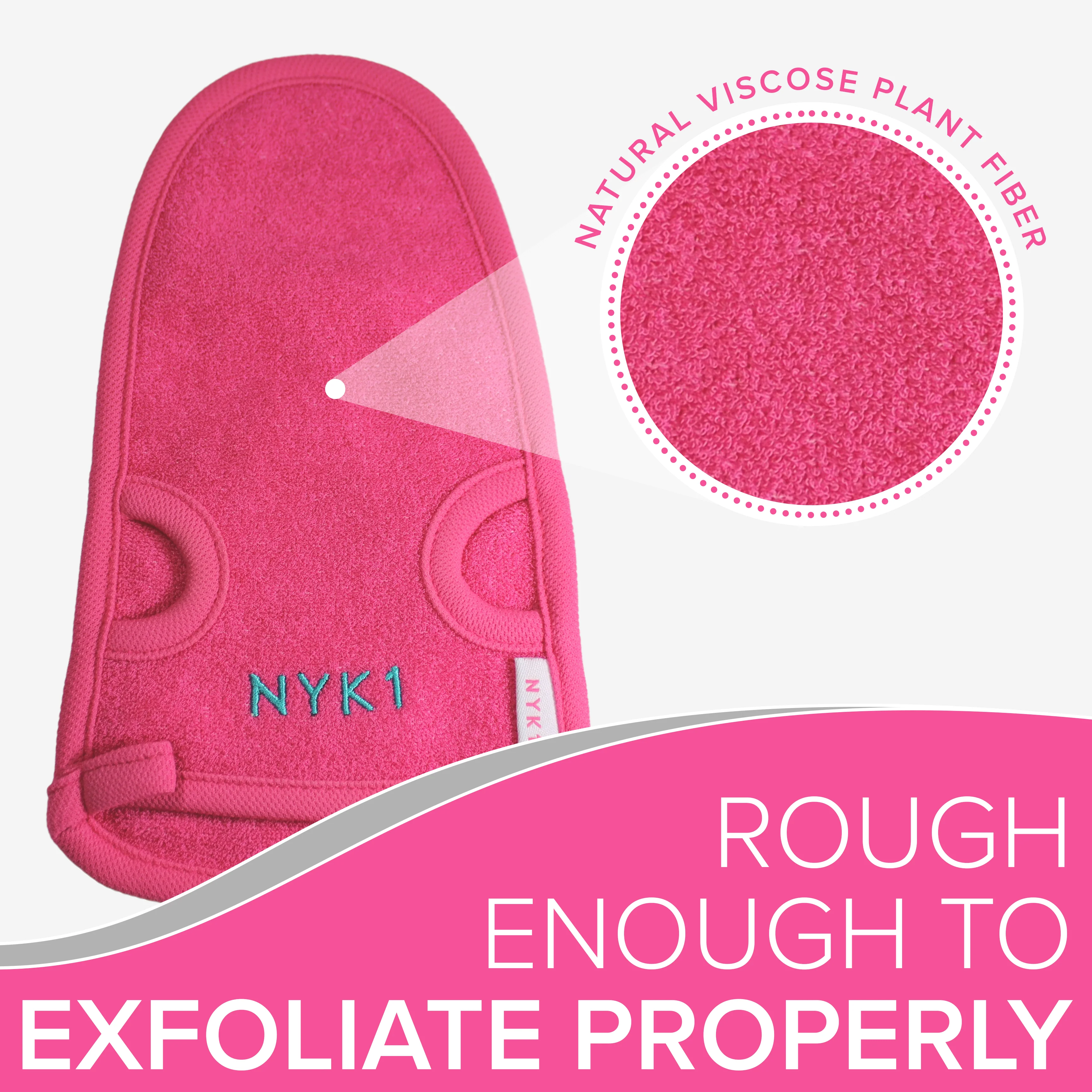 NYK1 Exfolimitt Spa Mitt (Black / Pink) - Image 10