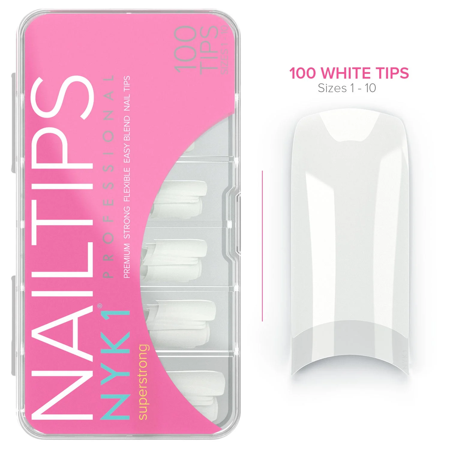 NYK1 Salon Professional Nail Tips (Natural / White) - Image 11