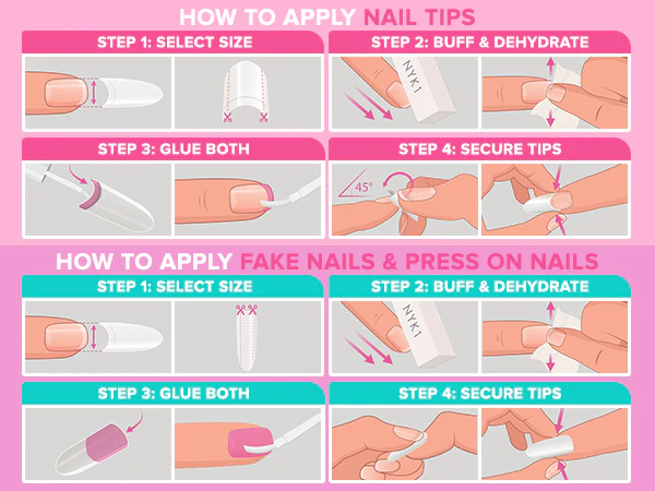 NYK1 Salon Professional Nail Tips (Natural / White) - Image 5