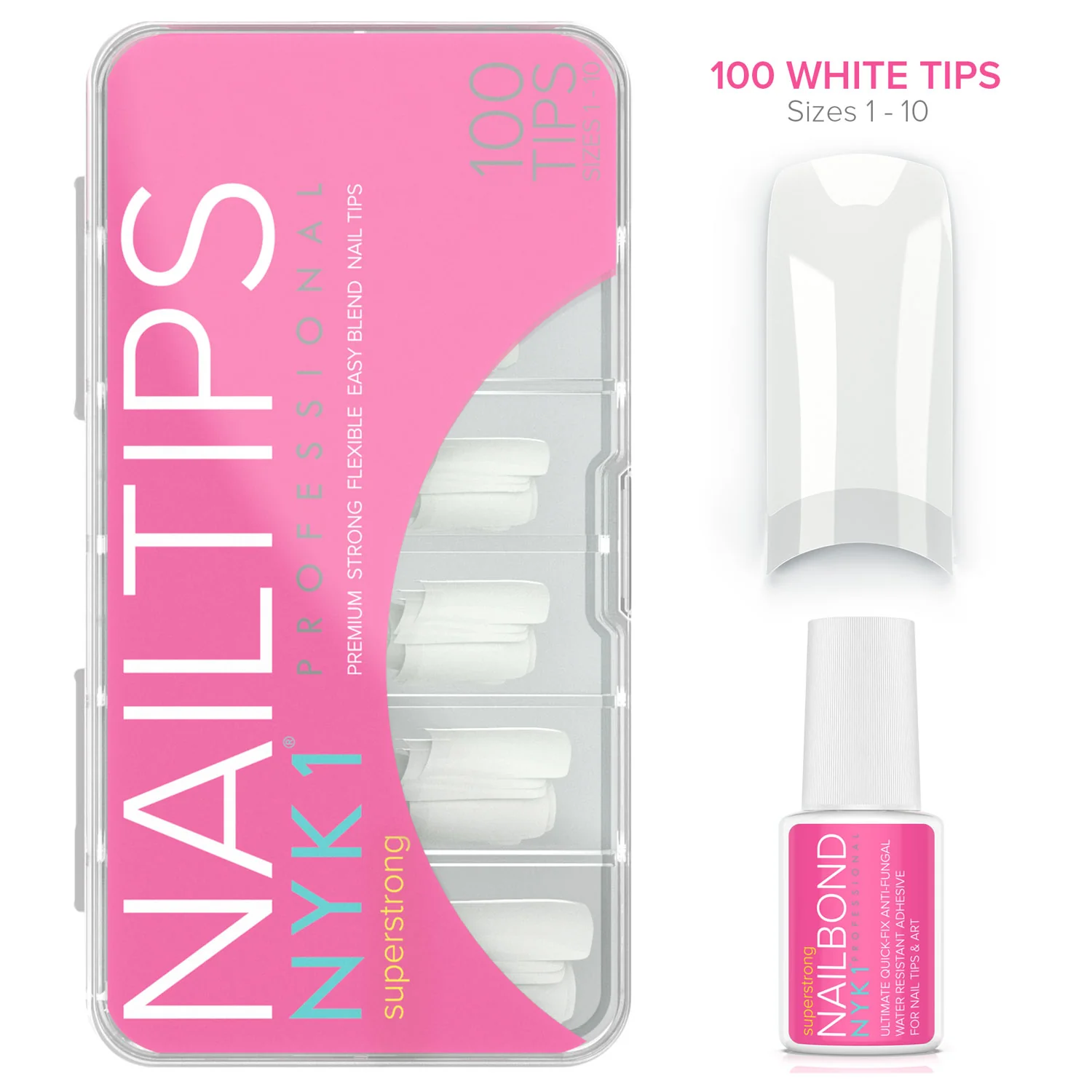 NYK1 Salon Professional Nail Tips (Natural / White) - Image 6