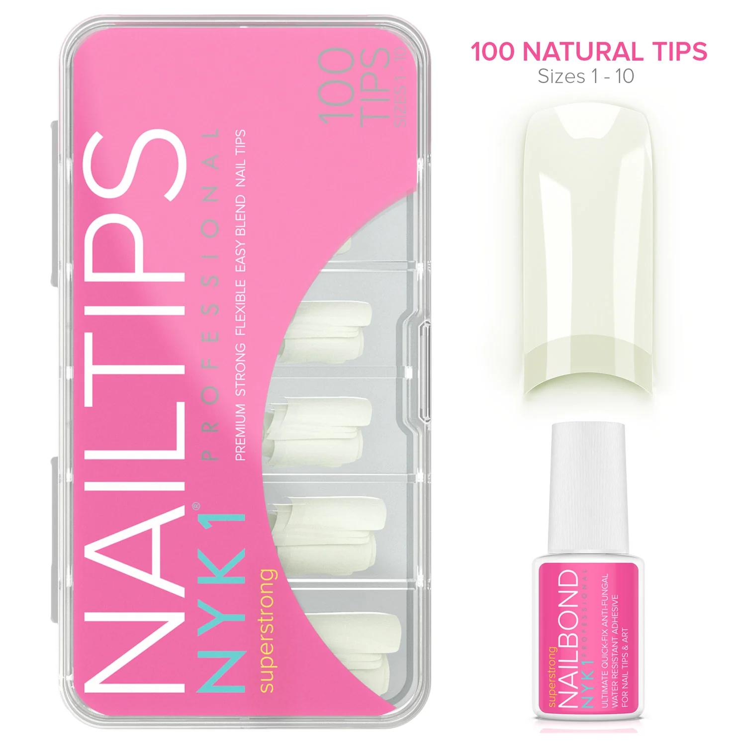 NYK1 Salon Professional Nail Tips (Natural / White) - Image 7