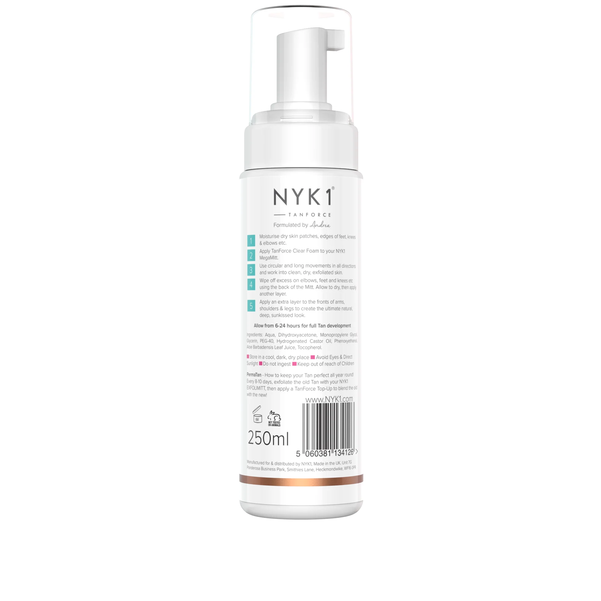 NYK1 TanForce Tan Invisible Body and Face Tanning Foam Mousse - Image 5